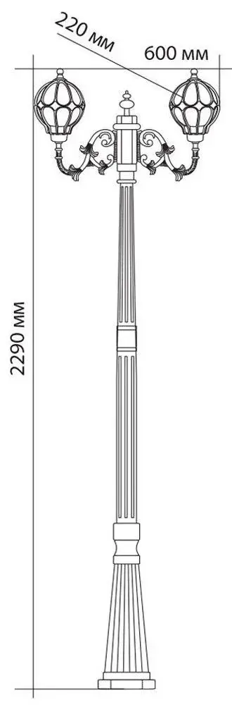 Фонарный столб Feron 11385 PL3808 — коричневый, ракурс 2