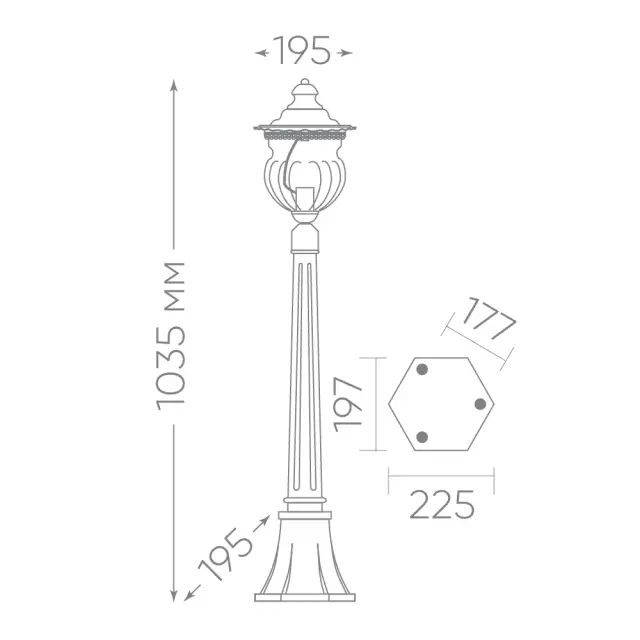 Уличный светильник Feron 41173 PL596 — коричневый, ракурс 7