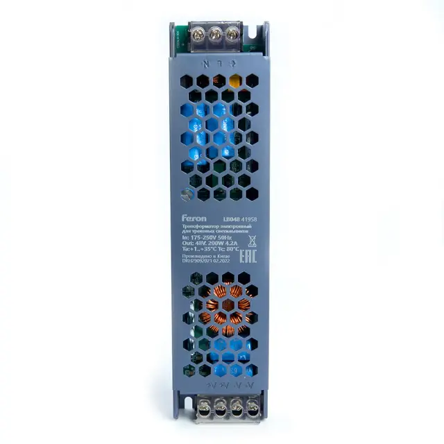 Трансформатор электронный для трековых светильников 200W 48V (драйвер) Feron 41958 LB048 — черный