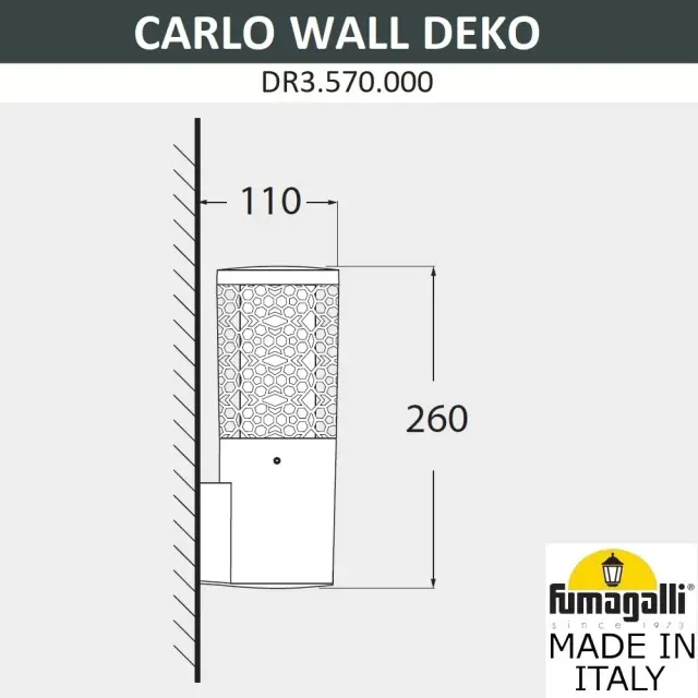 Уличный светильник Fumagalli DR3.570.000.AXU1L CARLO DECO — черный, ракурс 2