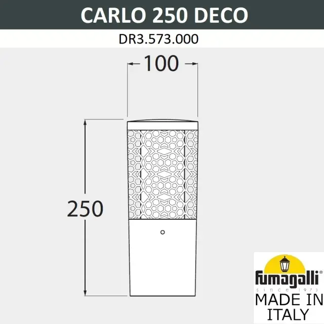 Наземный уличный светильник Fumagalli DR3.573.000.LXU1L CARLO DECO — серый, ракурс 2