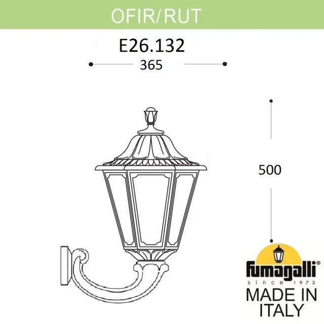 Уличный светильник Fumagalli E26.132.000.AYE27 RUT — черный, ракурс 2