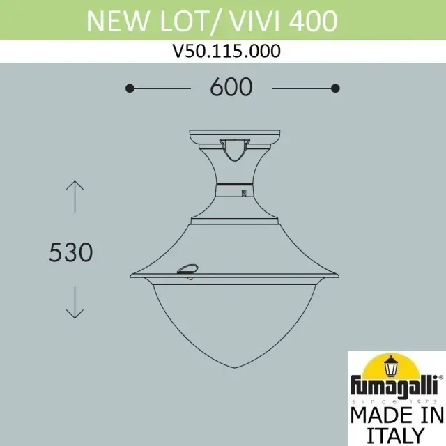 Потолочный уличный светильник Fumagalli V50.115.000.AXH27 VIVI — черный, ракурс 2