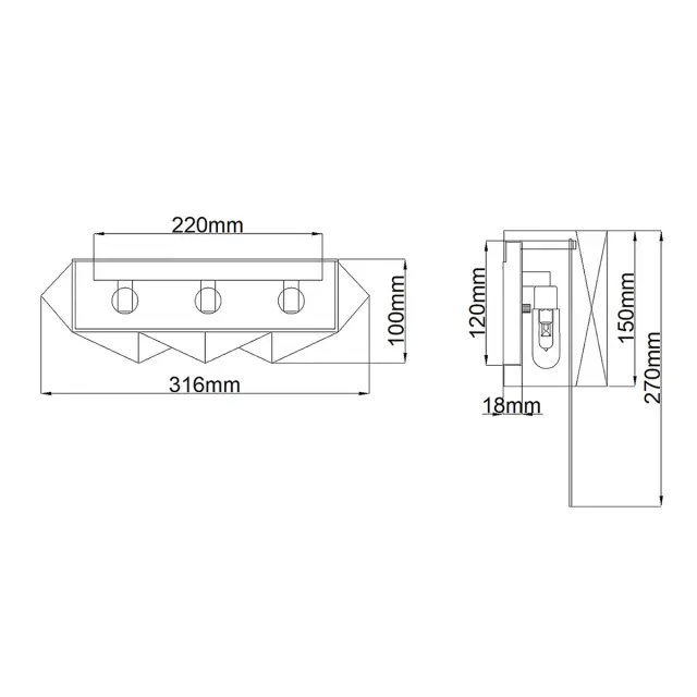 Бра Hinkley HK-ZUMA-3W-SBS — черный, ракурс 4