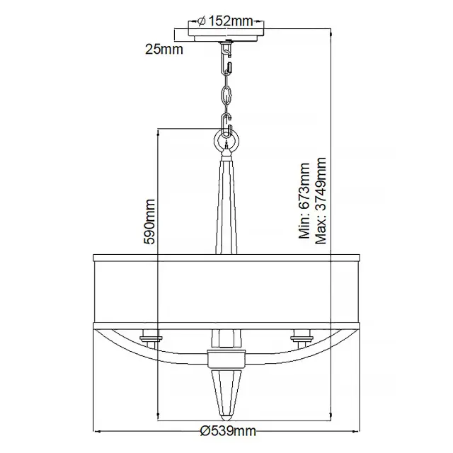 Люстра Hinkley QN-ASCHER-3P — хром, ракурс 6