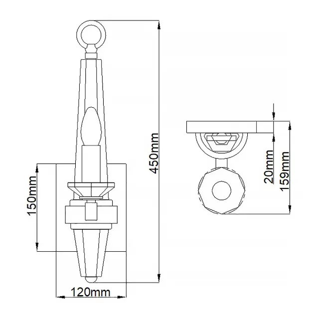 Бра Hinkley QN-ASCHER1 — хром, ракурс 5