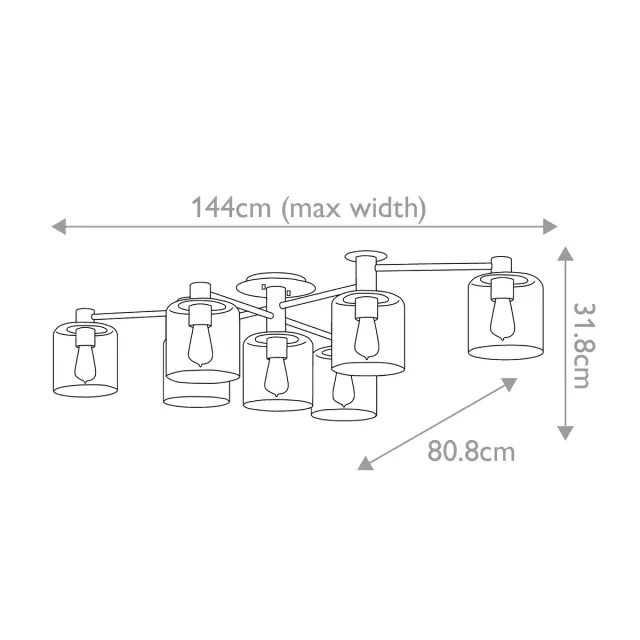 Люстра Hinkley QN-AXEL7-BK — черный, ракурс 7