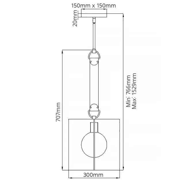 Светильник Hinkley QN-LUDLOW-1P-GR — черный, ракурс 7
