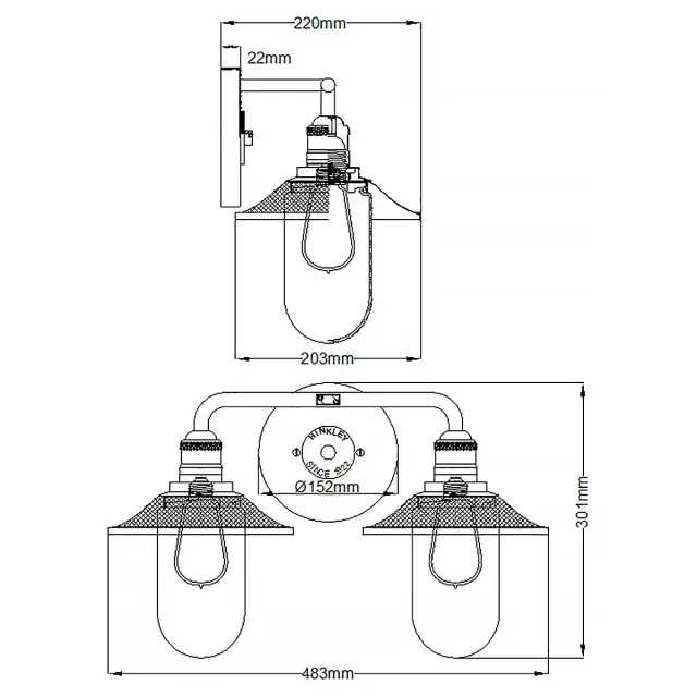 Светильник для ванной комнаты Hinkley QN-RIGBY2-BATH-AN — латунь, ракурс 8