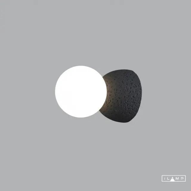 Бра iLamp 10695W/1-D100 BK-WH FOXTROT — черный, ракурс 3