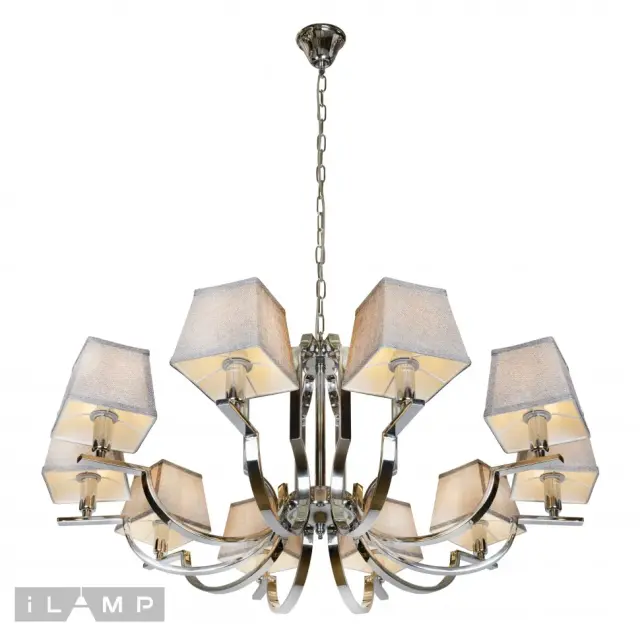 Люстра iLamp 6943-10 CR HILTON — никель, ракурс 2