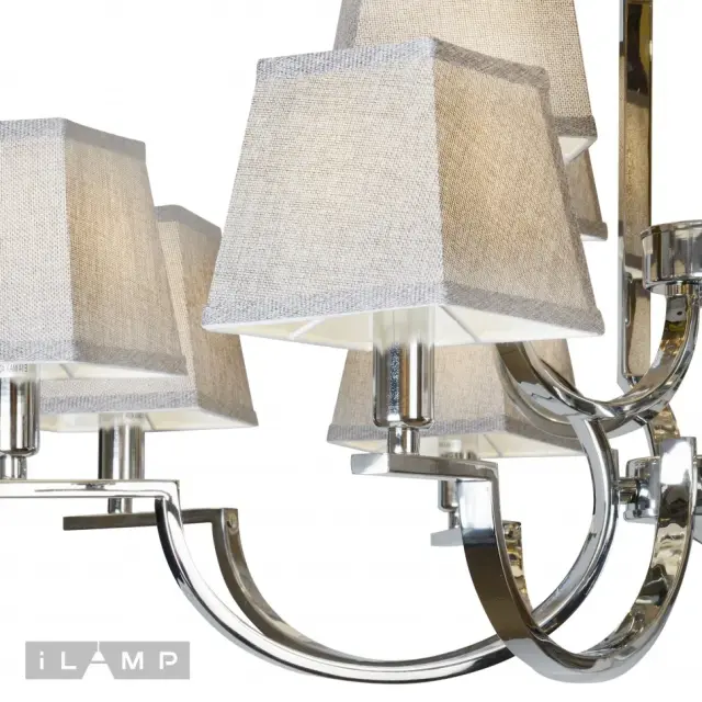 Люстра iLamp 6943-8+4 CR HILTON — никель, ракурс 2