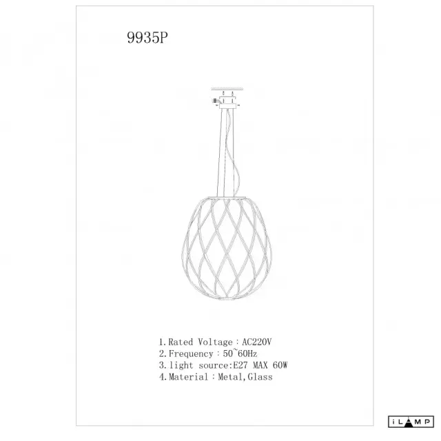Светильник iLamp 9935P/1-D300 CL CENTO — латунь, ракурс 2