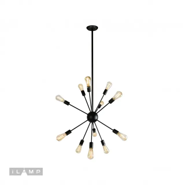 Люстра iLamp Loft209-12B TWINS — черный