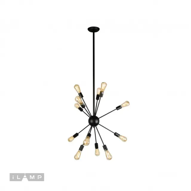 Люстра iLamp Loft209-12B TWINS — черный, ракурс 2