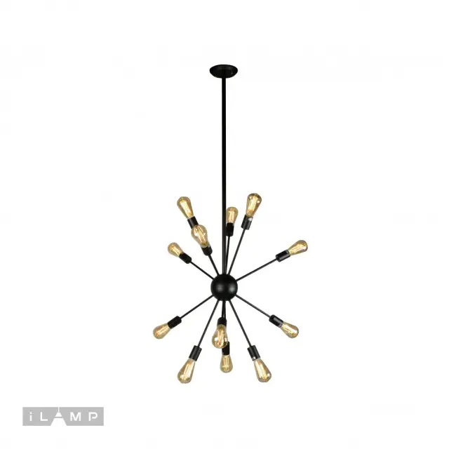 Люстра iLamp Loft209-12B TWINS — черный, ракурс 3