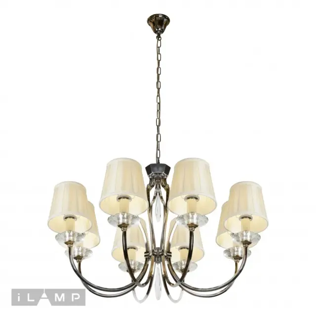 Люстра iLamp P2508-8 nic CHARM — никель, ракурс 3