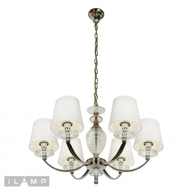 Люстра iLamp P9397-6 Nic HILARIOUS — никель, ракурс 2