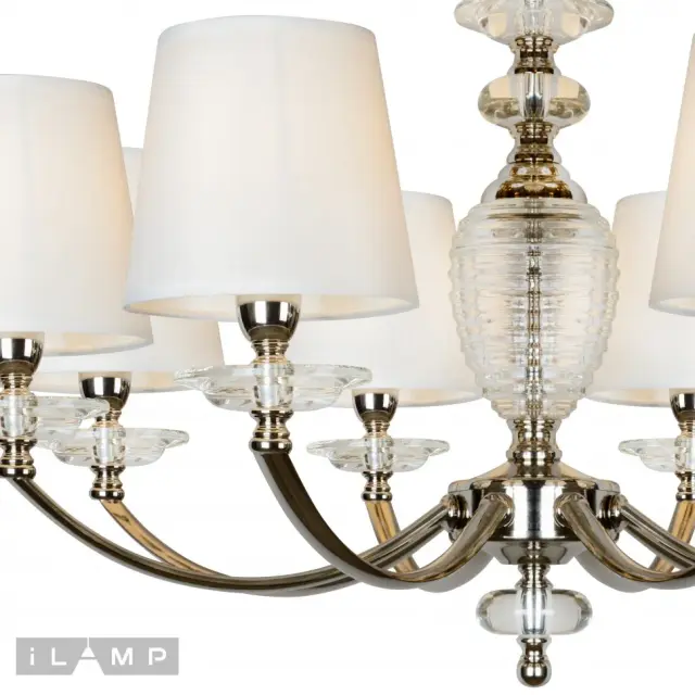 Люстра iLamp P9397-8 Nic HILARIOUS — никель, ракурс 3