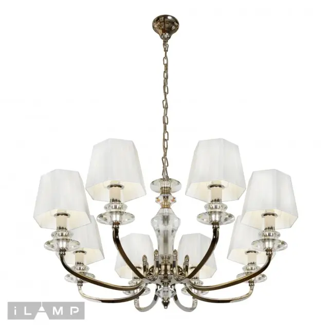 Люстра iLamp P9399-8 nic HOLYWOOD — никель, ракурс 2