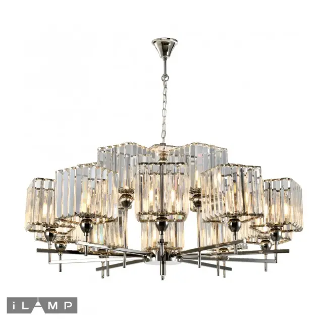 Люстра iLamp P9514-10+5 NIC STATEN ISLAND — никель