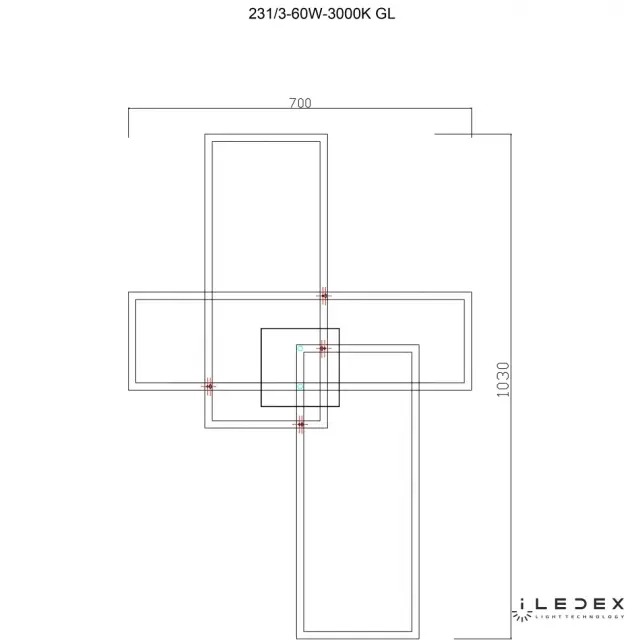 Люстра iLedex 231/3-60W-3000K GL GRACE — золотой, ракурс 2
