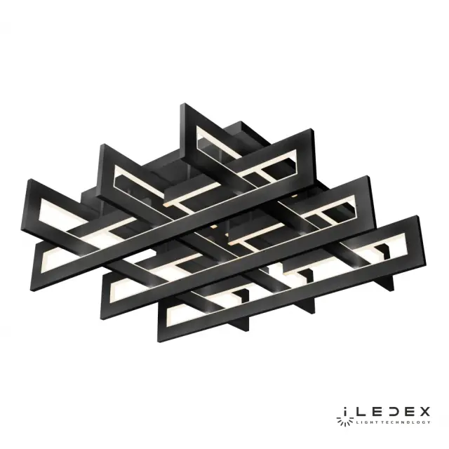 Люстра iLedex 9082-800*800-X 192W BK STALKER — черный, ракурс 2