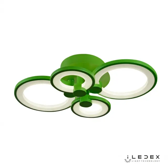 Люстра iLedex A001/4 GREEN RING — зеленый, ракурс 2