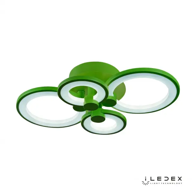 Люстра iLedex A001/4 GREEN RING — зеленый, ракурс 3