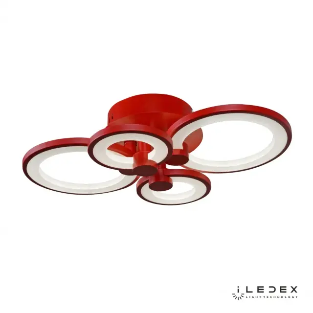 Люстра iLedex A001/4 RED RING — красный, ракурс 2