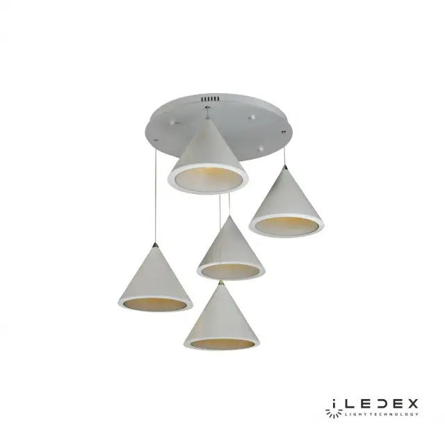 Светильник iLedex WL8858-5 WH MOON — белый, ракурс 2