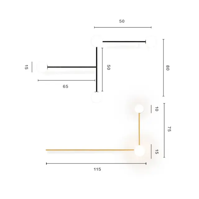 Бра Imperium Loft 140828-26 LINES — черный, ракурс 3