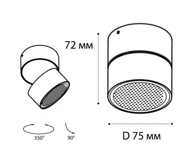 Точечный светильник Italline IT02-005 white 3000K — белый, ракурс 7