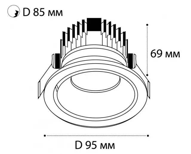 Точечный светильник Italline IT02-008 DIM white — белый, ракурс 4