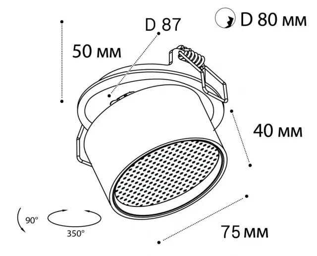 Точечный светильник Italline IT02-009 white 3000K — белый, ракурс 5