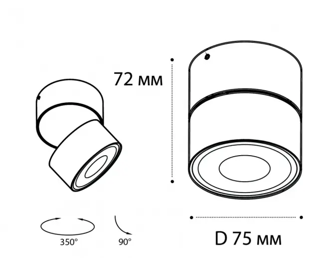 Точечный светильник Italline IT02-010 white 3000K — белый, ракурс 5