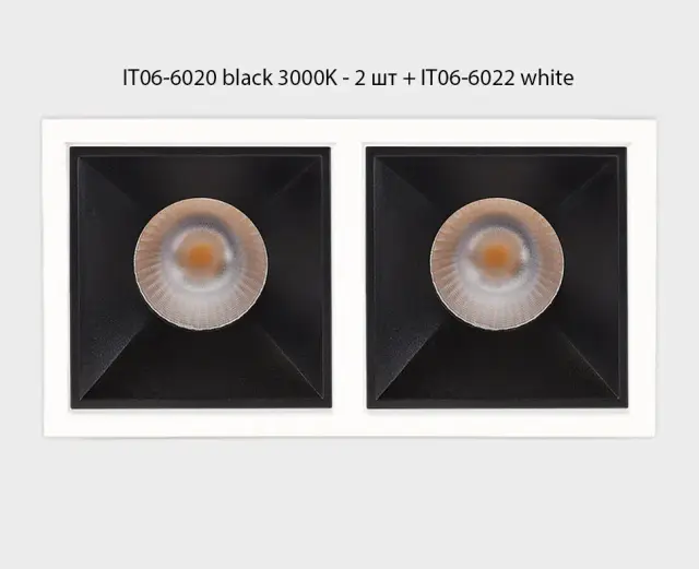 Точечный светильник Italline IT06-6020 black 3000K - 2 шт. + IT06-6022 black — черный, ракурс 2