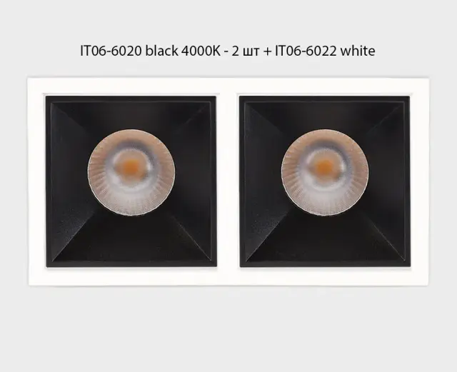 Точечный светильник Italline IT06-6020 black 4000K - 2 шт. + IT06-6022 black — черный, ракурс 2