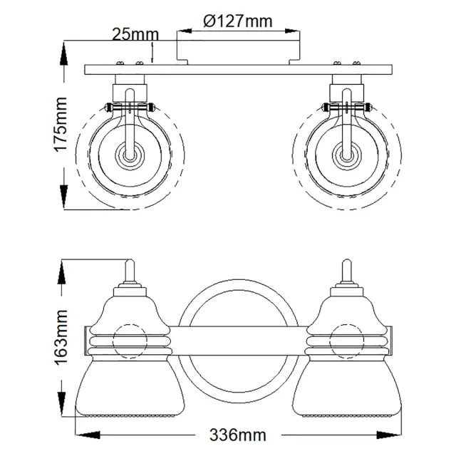 Светильник для ванной комнаты Kichler KL-TALLAND2-PC-BATH — хром, ракурс 5