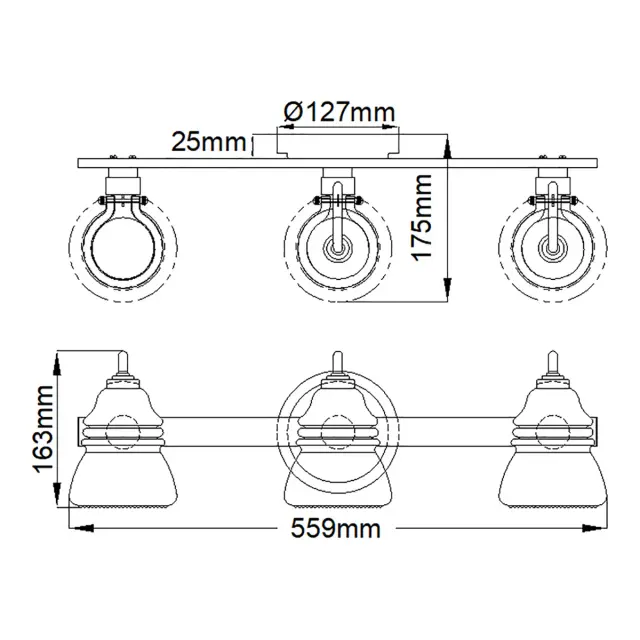 Светильник для ванной комнаты Kichler KL-TALLAND3-PC-BATH — хром, ракурс 5