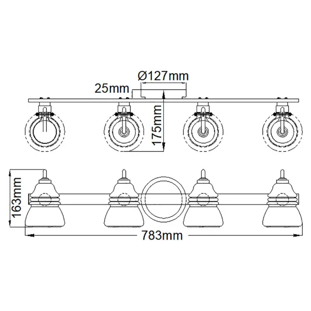 Светильник для ванной комнаты Kichler KL-TALLAND4-PC-BATH — хром, ракурс 5