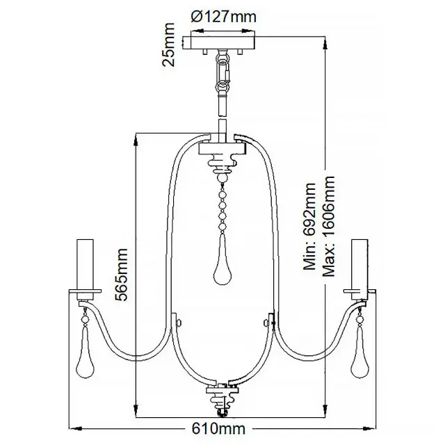Люстра Kichler QN-KARLEE5 — никель, ракурс 6