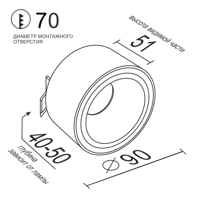 Точечный светильник Ledron AO1501016 Black — черный, ракурс 2