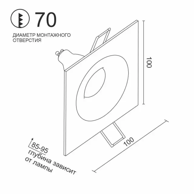 Точечный светильник Ledron AO1501091 SQ Black-White — черный, ракурс 2