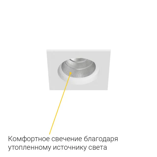 Точечный светильник Ledron BRUTAL SQ White TRIAC — белый, ракурс 7