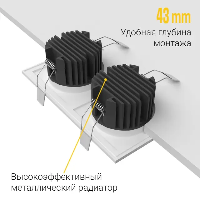 Точечный светильник Ledron BRUTAL SQ2 White TRIAC — белый, ракурс 4
