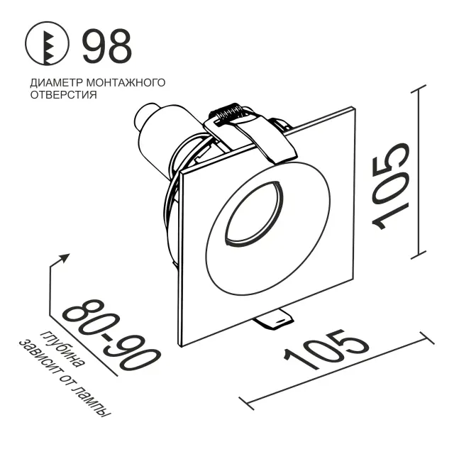 Точечный светильник Ledron DE201 White — белый, ракурс 6