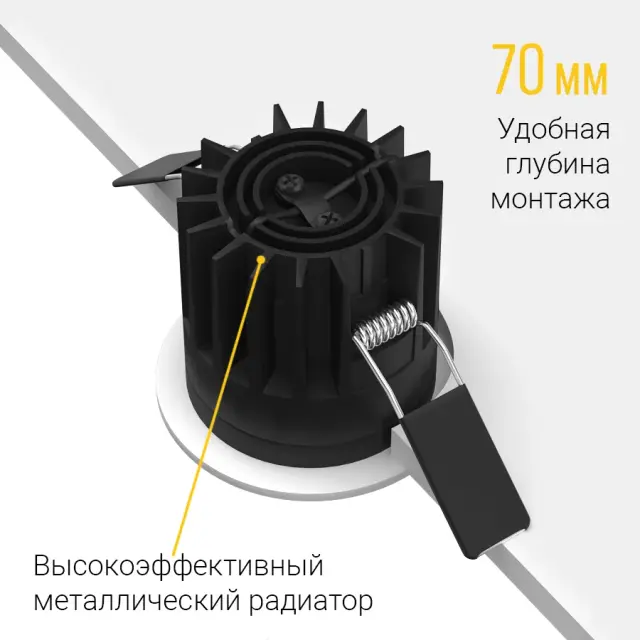 Точечный светильник Ledron FAST TOP MINI White — белый, ракурс 4