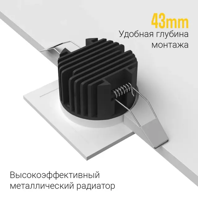 Точечный светильник Ledron GIZA SQ White — белый, ракурс 4