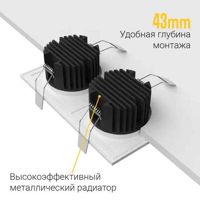 Точечный светильник Ledron GIZA SQ2 White — белый, ракурс 4
